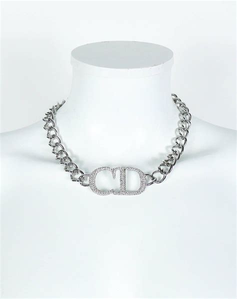 dior silver necklaces|genuine christian dior necklace.